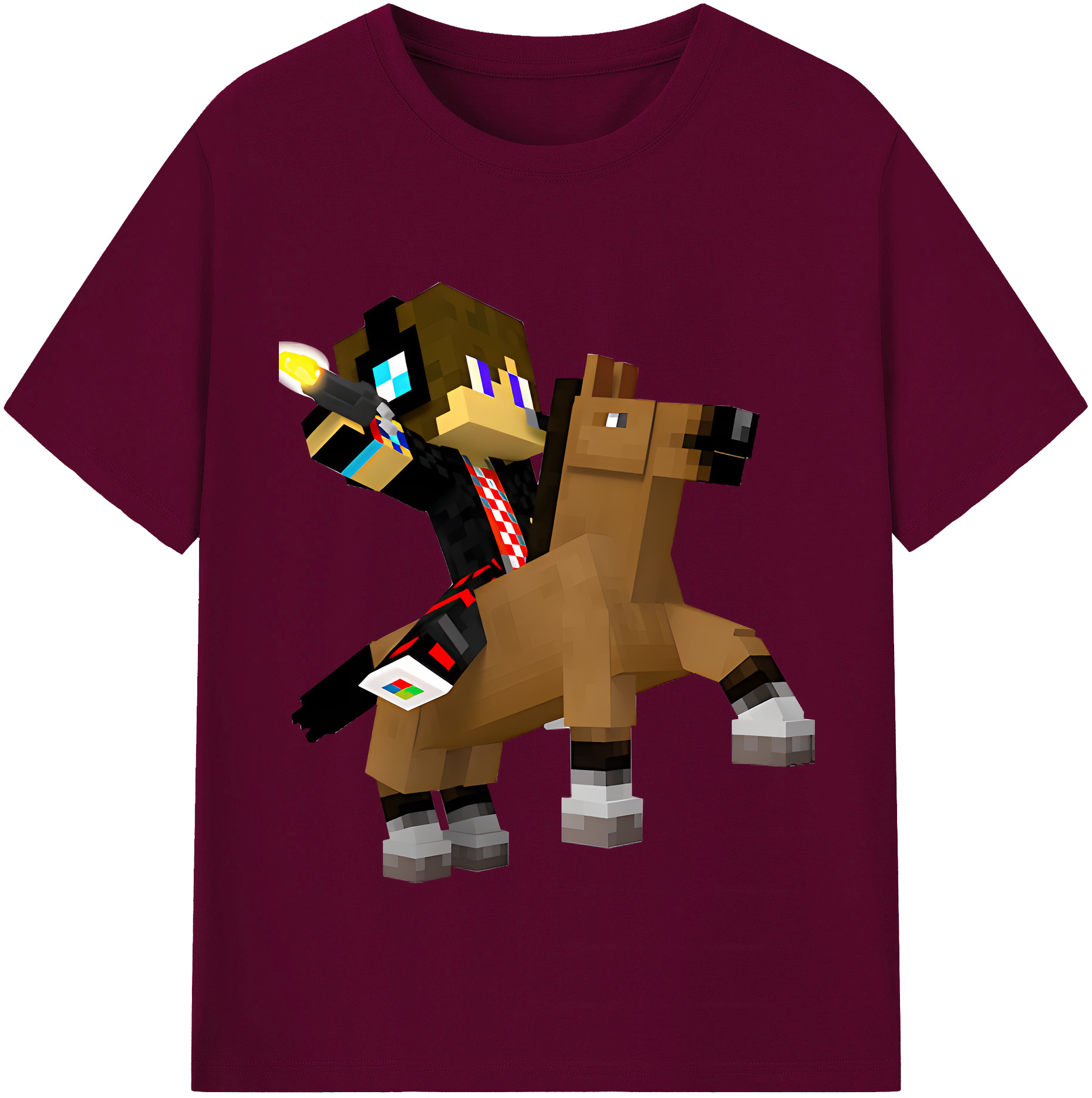 （画像用） マインクラフト ブロックの世界 Minecraft MC Block world レディースカジュアルプリントTシャツ（綿100％）